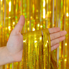Занавес Дождик, Золото, Голография, 100*200 см, 1 шт.