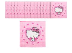 Сервировочные салфетки, Котенок розовый, 33*33 см, 20 шт.